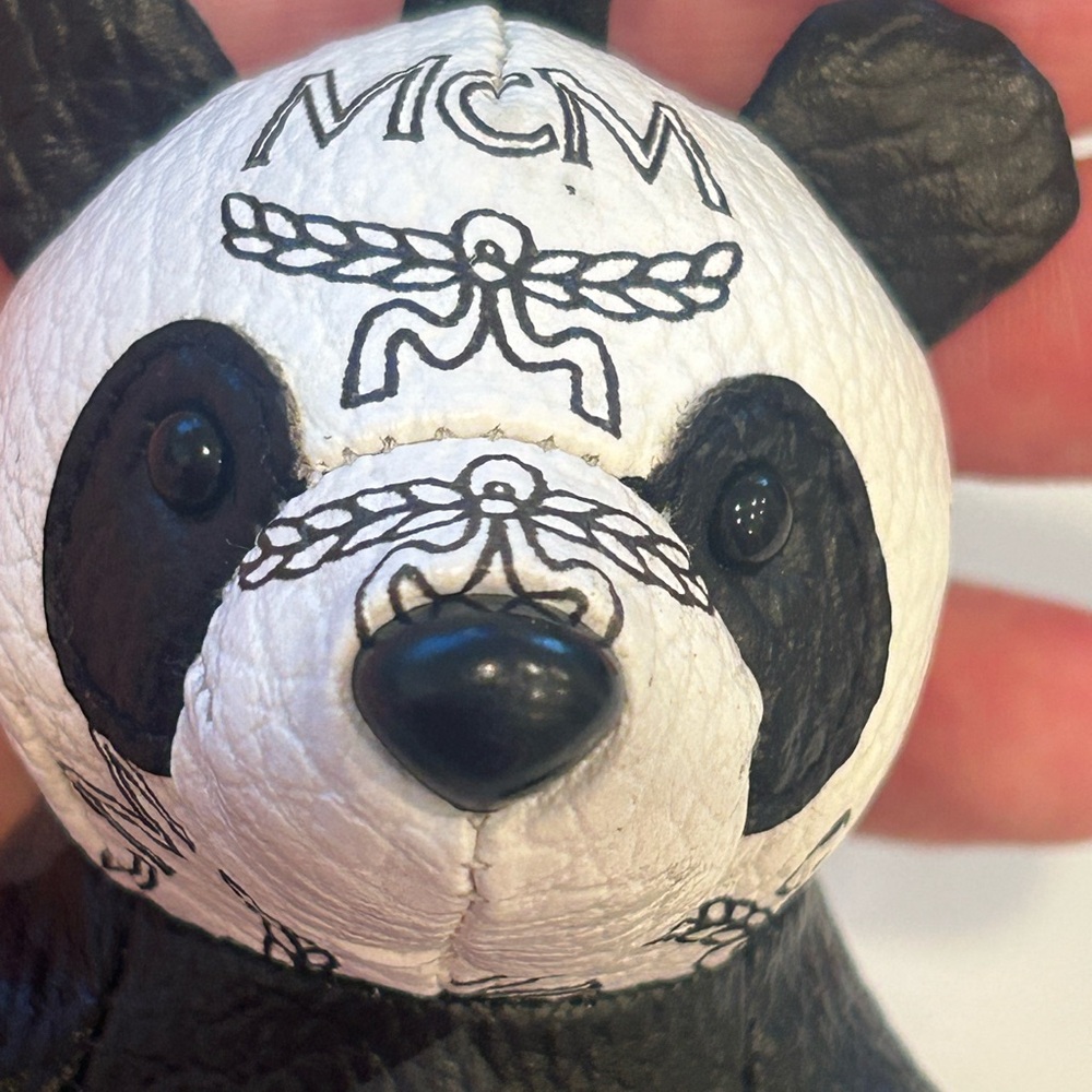 MCM Monogram Panda Keychain in Black and White - Picture 7 of 7